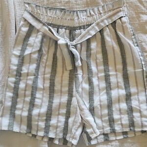 Striped Tie-Waist Shorts